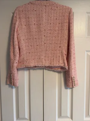 Generation Love Pink Tweed Blazer Size Small | Gold Chain Details thumbnail 6