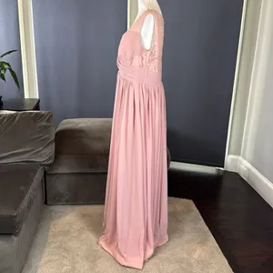 Women’s Pink Chiffon Full Length Mother of Bride Bridesmaid Formal Dress 16 NWT thumbnail 6