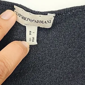 Emporio Armani Women's Black Button Front Long Sleeve Cardigan Sweater‎ Size 10 thumbnail 3