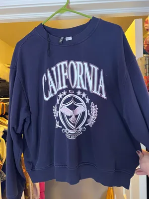 H&M Navy Blue Crewneck Sweatshirt thumbnail 1