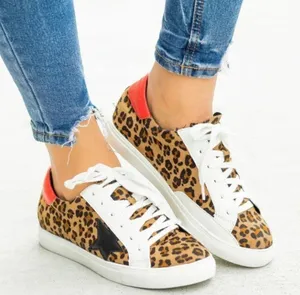 Nature Breeze Low Top Leopard Print Sneakers size 7 red thumbnail 1