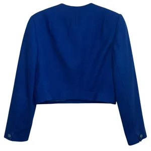 Pendleton Vintage‎ Royal Blue Cropped Virgin Wool Button Front Jacket Petite thumbnail 2