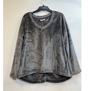 UGG Women’s Sz L Long Sleeve V-Neck Fleece Pullover Sweatshirt thumbnail 1
