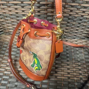Coach Mini Bucket Bag In Signature Canvas With Sticker Print CW300 thumbnail 2