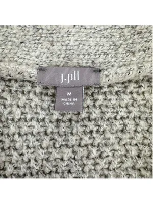 J Jill Tan Cable Knit Cardigan Sweater Zip Front Cottagecore Fisherman Sz Medium thumbnail 8