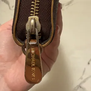 Michael Kors Brown and Gold Zip Wallet with MK Pull thumbnail 3