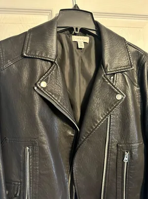 Topshop Leather Moto Jacket thumbnail 2