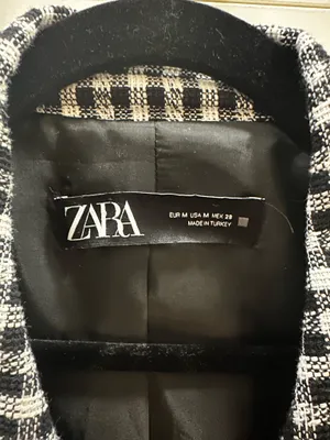 Zara black and white gingham suit jacket thumbnail 8