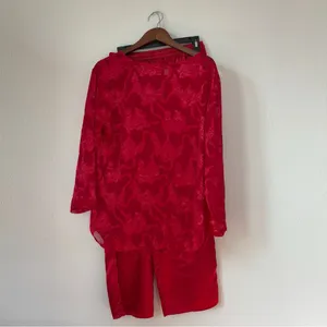 Victoria's Secret Gold Label Red Pajama Set thumbnail 3