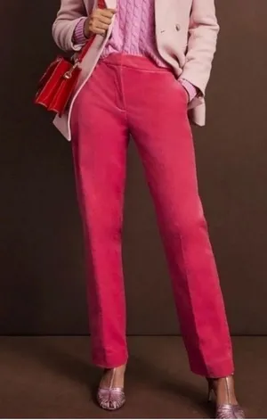 J. Crew Full Length Kate Straight Leg Holiday Pants In Stretch Velvet‎ Size 0 thumbnail 1