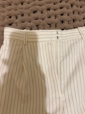 Abercrombie & Fitch Cream Pinstripe Wide-Leg Pants thumbnail 7