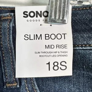 Sonoma Goods For Life Slim‎ Boot Mid Rise Dark Wash Jeans 18S New With Tags thumbnail 5