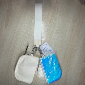 Lululemon Dual Pouch Wristlet Pink Whit Blue thumbnail 3