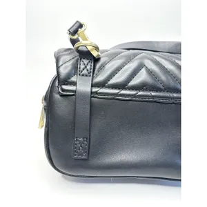 Zara Black Crossbody Bag Lion Head Gold Hardware Quilted Belt Bag‎ Convertible thumbnail 4