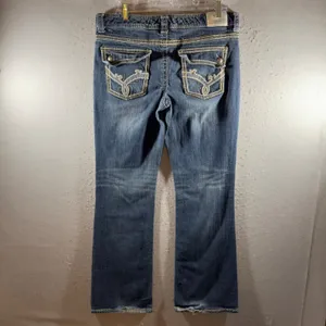 1608 | Miss Me Embroidered Flap Pocket‎ Bootcut Cowgirl Jeans Blue Womens 31 Y2K thumbnail 2