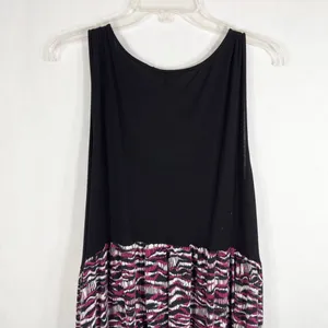 Daisy Fuentes Plus Size 3X Maxi Dress Black Pink‎ Color Block Sleeveless 789 thumbnail 3