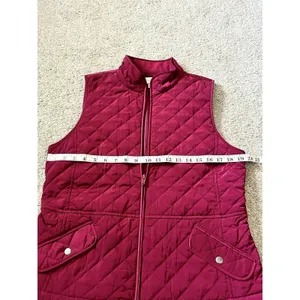 talbots women’s M lined puffer quilted zipper vest,‎ fuchsia color, lightweight thumbnail 4