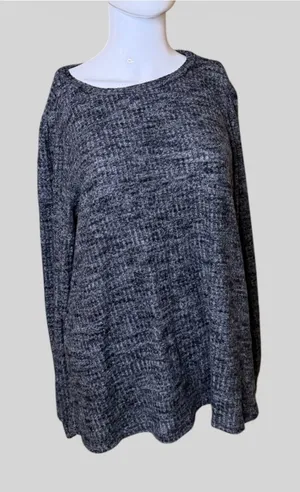 Relaxed Heather Charcoal Pullover Sweatshirt Gray Size L thumbnail 1