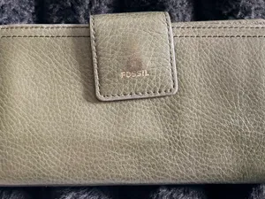 Fossil Olive Leather Snap Wallet with Pebble Texture thumbnail 3