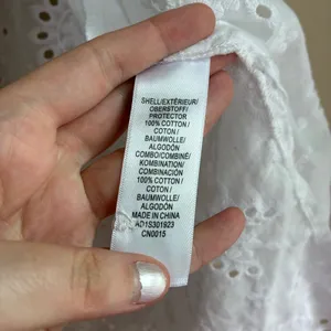 Adrianna Papell embroidered white button down long sleeved shirt womens S cotton thumbnail 4