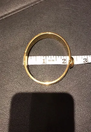 Coach Vintage Enamel Bangle Geometric Cube Square Print secure closure Cuff Bracelet Gold .5 wide band jewelry retro preppy minimalist thumbnail 11