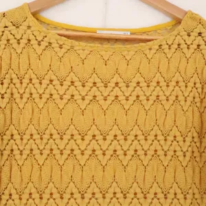 Zara Knit Crochet Midi Dress Womens Size S Mustard Yellow Boho Beachy Cover Up thumbnail 7
