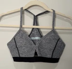 Outdoor Voices Gray Heather Racerback Sports Bra Small V-Neck Keyhole Cutout thumbnail 1