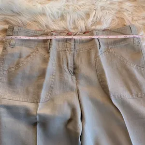 Guess Jeans Gray Belted Linen Cropped Pants Size 26 thumbnail 6