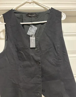 Allegra K Sleeveless Button Front Vest – Size Large (New with Tags) thumbnail 1