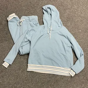 Three Dots women light baby blue sweat suit joggers hoodie size XS casual lounge thumbnail 1