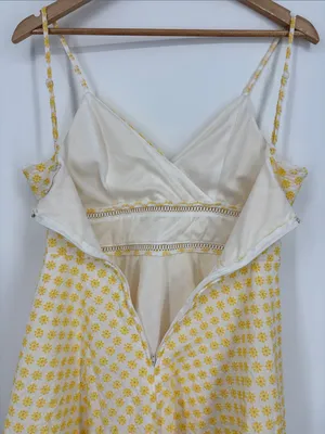 Altar'd State Yellow Floral Embroidered Fit & Flare Mini Dress thumbnail 9