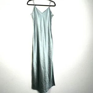 House of Harlow x Revolve M mint green slip maxi dress v neck sleeveless satin thumbnail 2