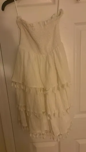 SheIn Strapless white dress thumbnail 1