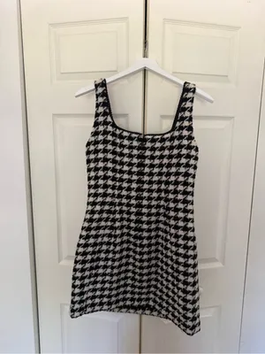 Antonio Melani Macy Wool Blend Houndstooth Square Neck Mini Sheath Dress Size 4 thumbnail 8