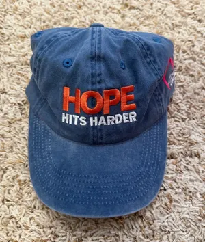 Women’s Navy Baseball Cap with Orange HOPE Embroidery thumbnail 1