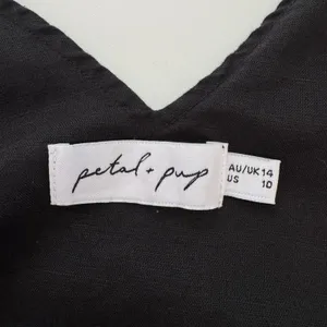 Petal + Pup Erenda Dress Size 10 Black Linen Cotton Tiered Midi Boho Summer thumbnail 9