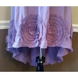 Lavender Dress Pleated Rosette Strapless Hi-Low Doe & Rae Formal Fairy Boho Med thumbnail 4
