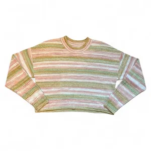 NEW Billabong Retro 70s Pink Sunset Stripped Crop Knit Jumper Sweater — MEDIUM thumbnail 5