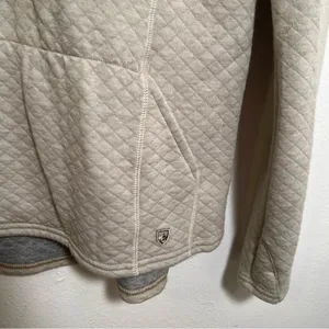 Kuhl Women's Size Medium Athena‎ Pullover Dove Beige Cowl Neck Quilted Pockets thumbnail 7