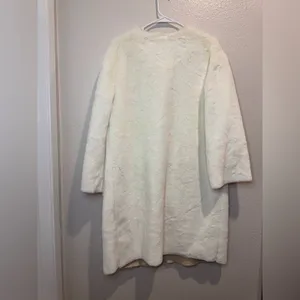 Sadie & Sage Women’s‎ Cozy White Faux Fur Midi Coat Size XS thumbnail 3