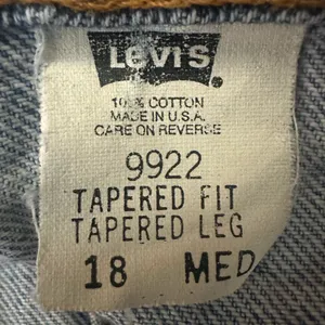 Levi’s Vintage Orange Tab 9922 Tapered Fit Tapered Leg Light Wash Size 18 thumbnail 5