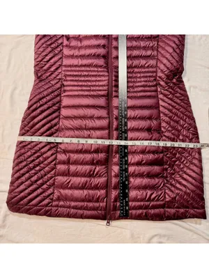 Duluth Burgundy Quilted Puffer Duck Down Long Vest L Collar Layering Cabincore thumbnail 7