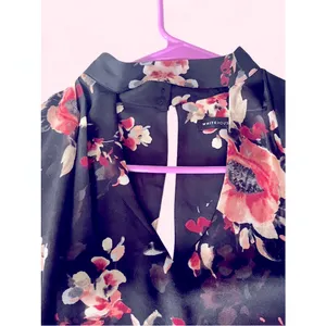 White House Black Market Black Floral Dress thumbnail 2