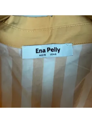 Ena Pelly Bree Cotton Shirt Dress - Melon Stripe - Size 6 thumbnail 8