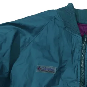 Columbia Reversible Bomber Jacket Purple Teal‎ Full Zip Size Medium Unisex thumbnail 5