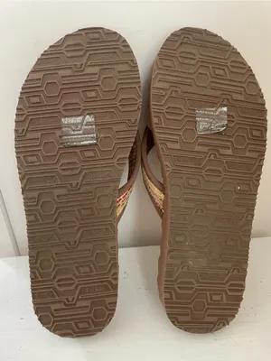 Skechers Brown Foam Flip Flops with Multicolor Woven Straps thumbnail 3