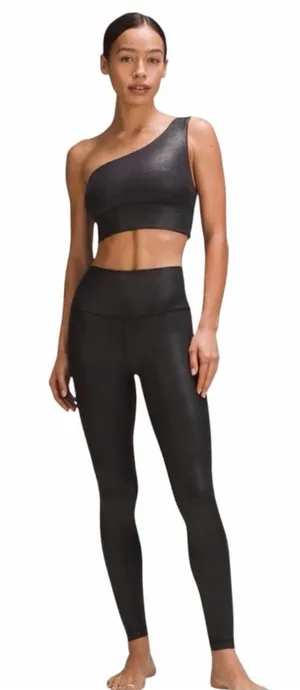 Lululemon Align Asymmetrical Rib Bra C/D *Shine in Black Size 6 NWT thumbnail 1