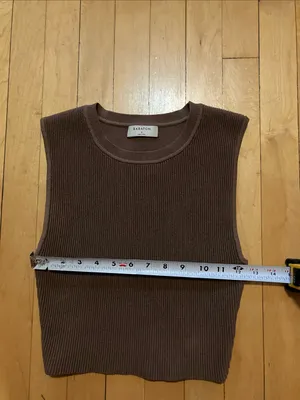 Babaton Aritzia Sculptknit Brown Cropped Tank Top Small thumbnail 8