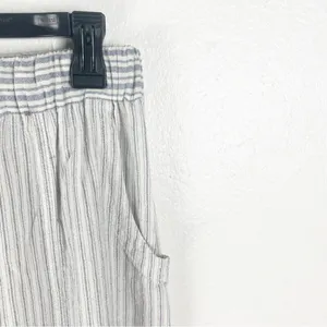 NEUTRAL GROUND Blue Striped High Rise Elastic Drawstring Waist Pants Small Boho thumbnail 7