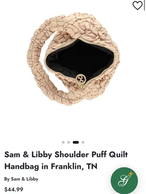 Sam & Libby • Shoulder Bag • Puff Quilt • Tan thumbnail 4